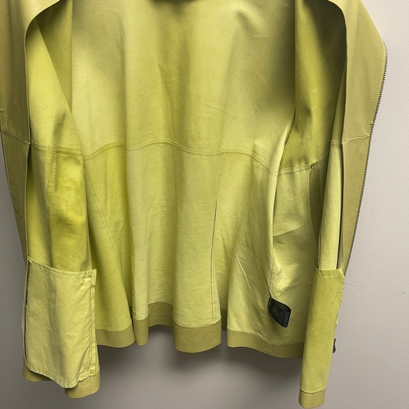 Lime green Lafayette New York 148 Leather Jacket - Picture 4 of 7